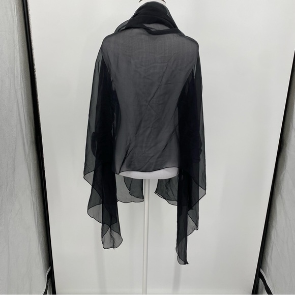Lena Moro Silk Wrap‎ Cover Up Top Women’s S-L Black Karolina Sheer Whimsigoth - Picture 7 of 12